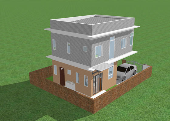 Облегченный Prefab стальной жилой дом железного каркаса стали выплавленной дуплекс-процессом виллы гальванизировал