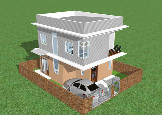 Облегченный Prefab стальной жилой дом железного каркаса стали выплавленной дуплекс-процессом виллы гальванизировал