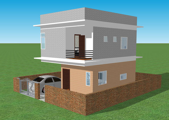 Облегченный Prefab стальной жилой дом железного каркаса стали выплавленной дуплекс-процессом виллы гальванизировал