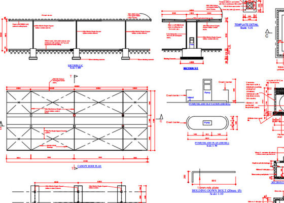 Здания полинянные бензоколонкой железного каркаса ODM промышленные Prefab ISO9001