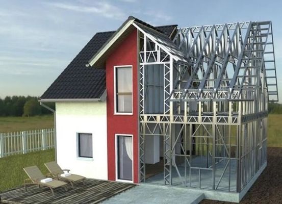 Вилла прочного облегченного дома конструкции железного каркаса стального Prefab полуфабрикат