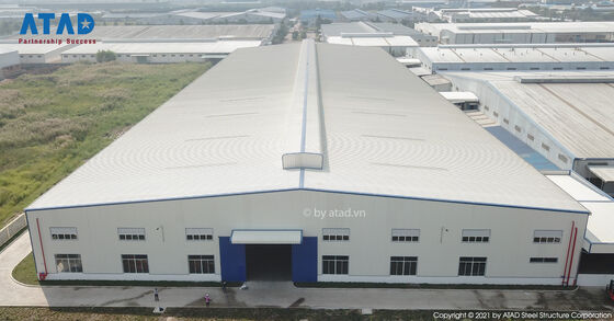 Каркас промышленного сборного стального сооружения, цех обработки и изготовления металлоконструкций