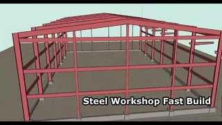 Цех по производству и обработке металлоконструкций со скатной крышей